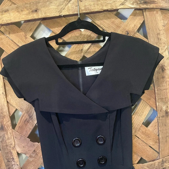 Tatyana Black Retro Style Midi Dress Size XS - Picture 3 of 11